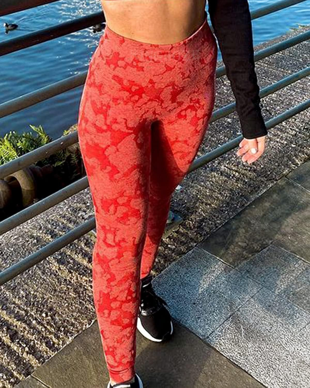 High Waisted Yoga Pants for Women Stretchy Tummy Control Butt Lifting Booty Textured Leggings Running Workout Tights